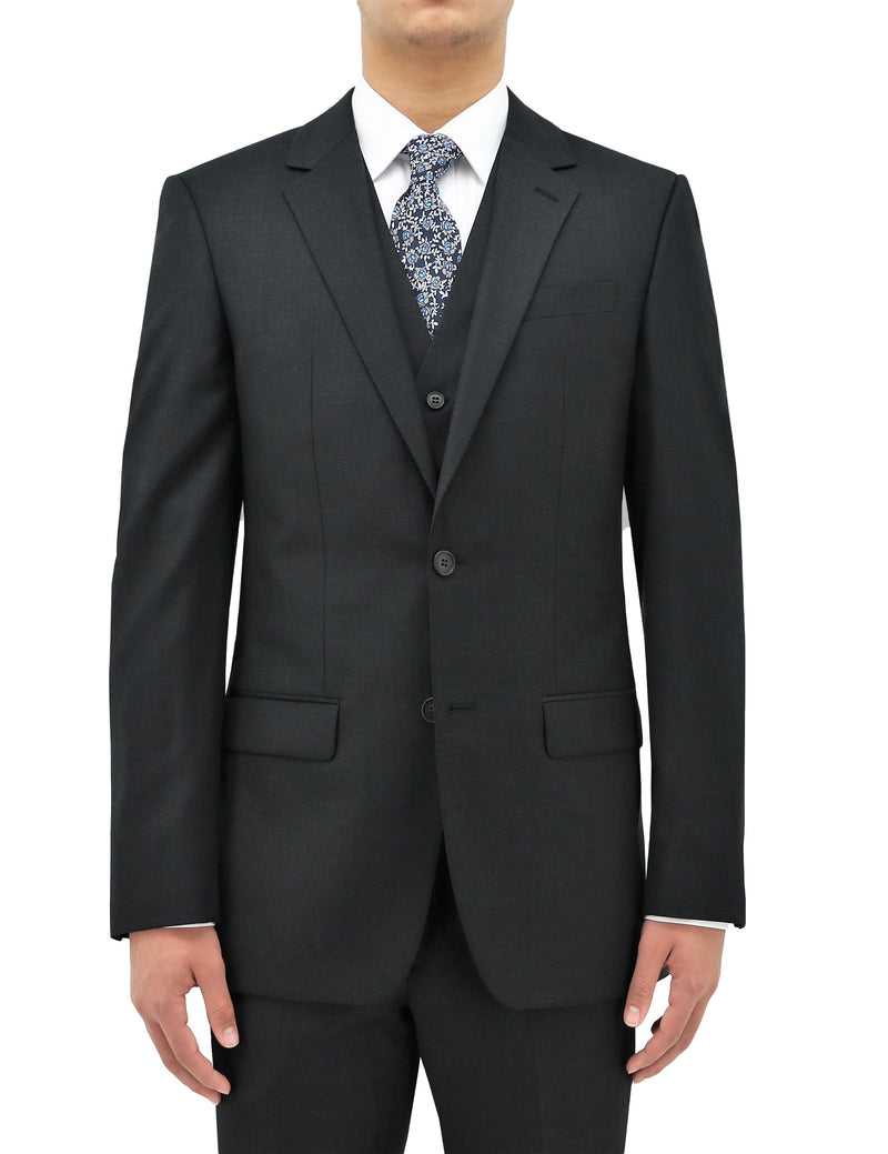 Daniel Hechter Ryan 106 Charcoal Wool Waistcoat Suit
