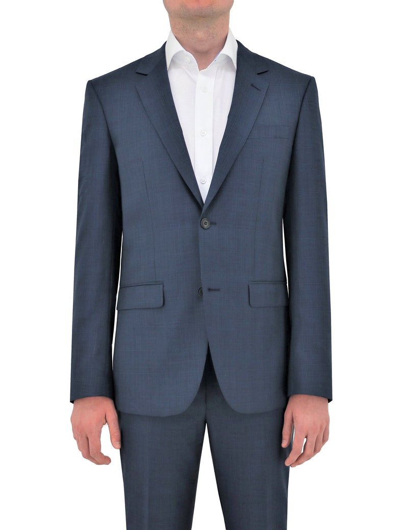 daniel hechter Shape 210 Blue Check Wool Suit Jacket Suit