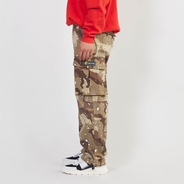 Daniel Patrick 7 Pocket Cargo Bottoms Distressed Desert Camo