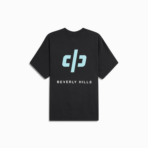 Daniel Patrick Beverly Hills Icon Tee Tops Washed Black + Clearwater Blue