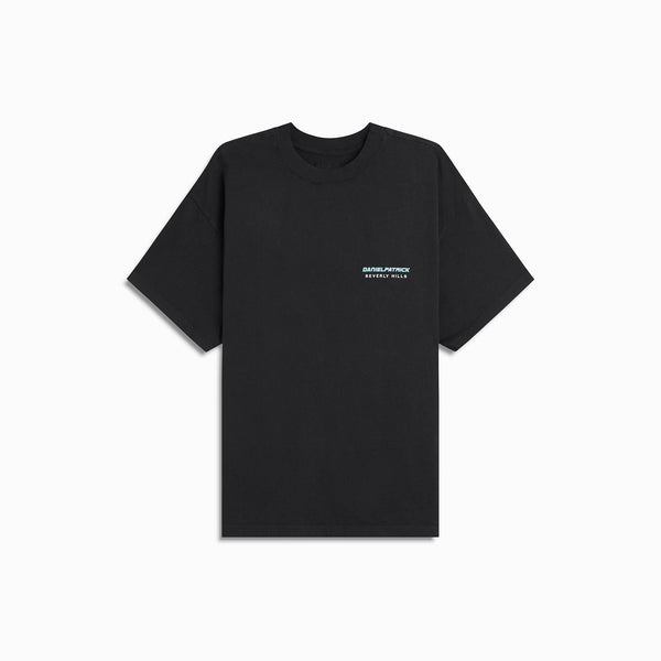 daniel patrick Beverly Hills icon tee Tops washed black + clearwater blue
