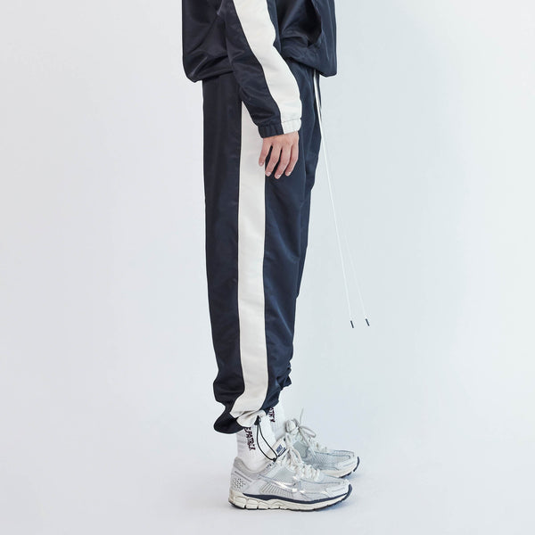 Daniel Patrick Classic Parachute Track Pant Bottoms Black + Ivory
