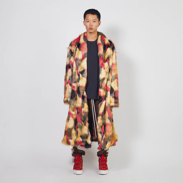 daniel patrick faux fur robe coat Outerwear multi-color pink