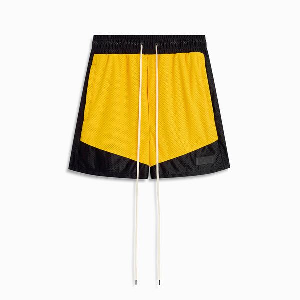 daniel patrick icon mesh gym short Bottoms yellow + black