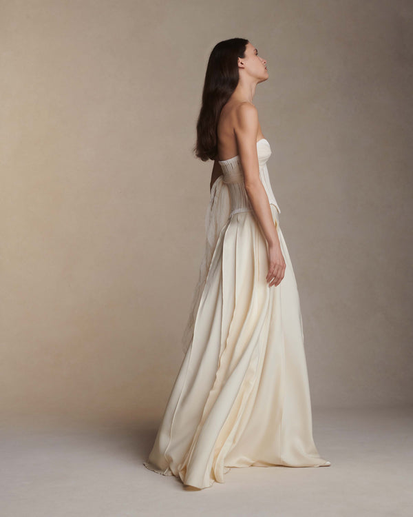 Danielle Frankel Anika Bustier Cotton Twill TOP IVORY