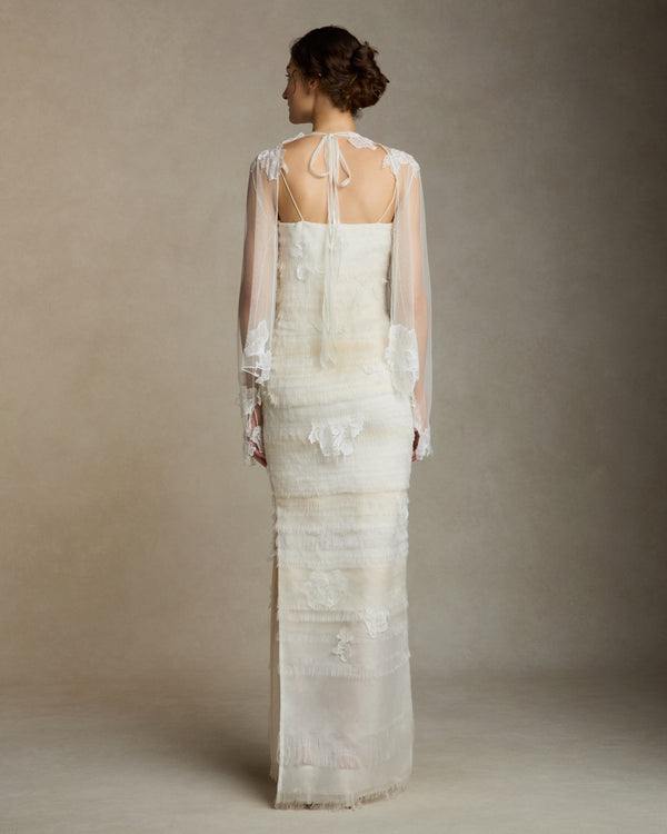 Danielle Frankel Clara Tulle With Lace Appliqué TOP PEARL