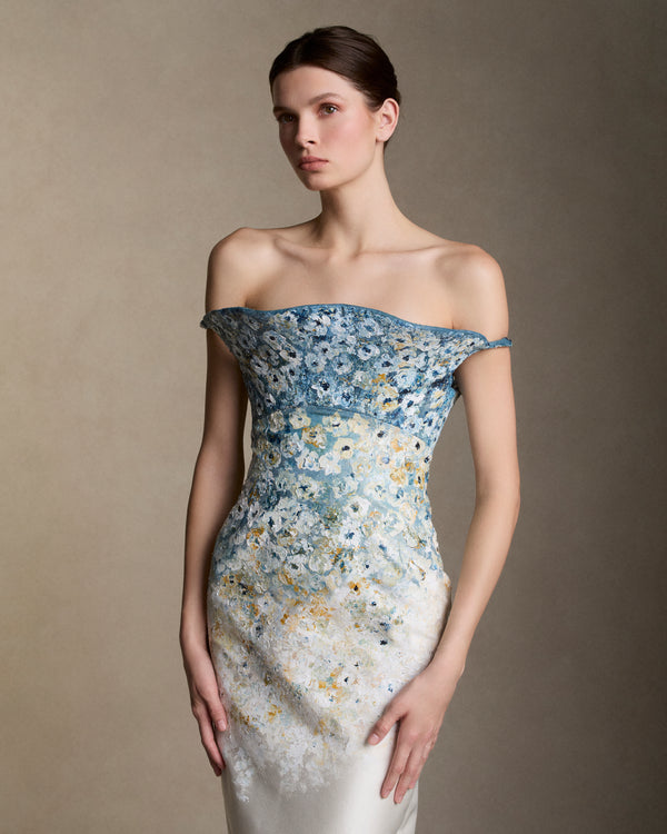 Danielle Frankel Clover Hand Painted DRESS PEARL