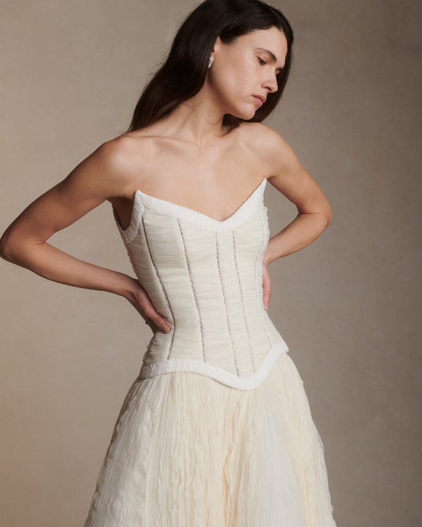 danielle frankel Georgia Bustier TOP IVORY