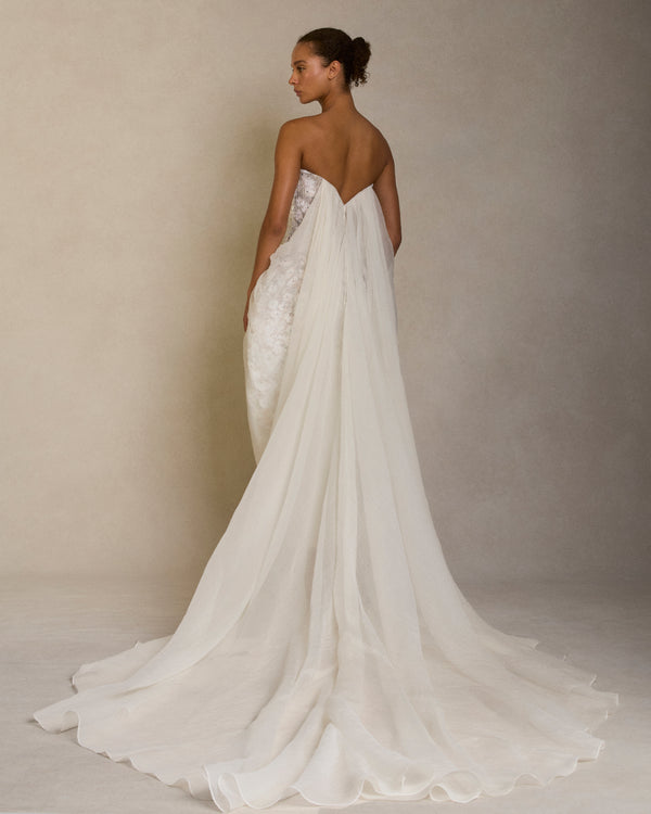 Danielle Frankel Juniper Hand Painted GOWN PEARL