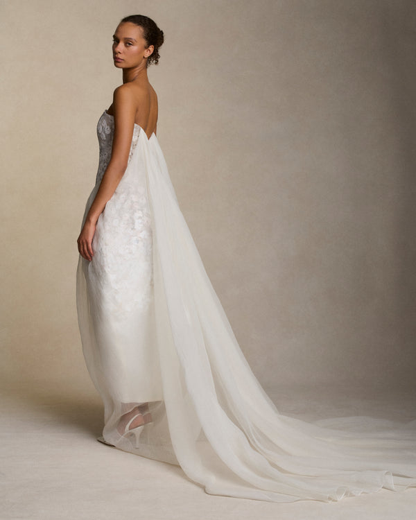 Danielle Frankel Juniper Hand Painted GOWN PEARL