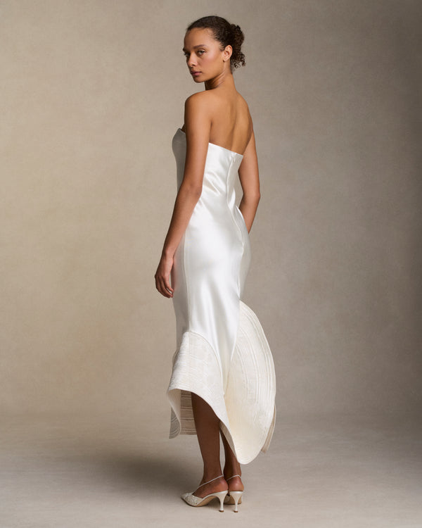 Danielle Frankel Lucia Printed Painted DRESS PEARL