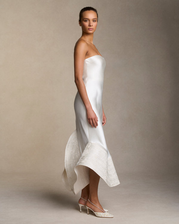 Danielle Frankel Lucia Printed Painted DRESS PEARL