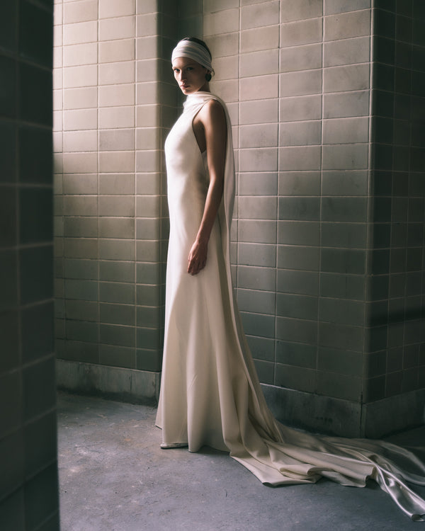danielle Frankel Miles Wool Viscose GOWN PEARL