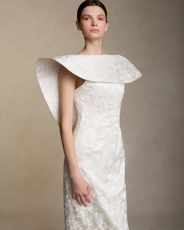 Danielle Frankel Quinn Printed Painted GOWN PEARL