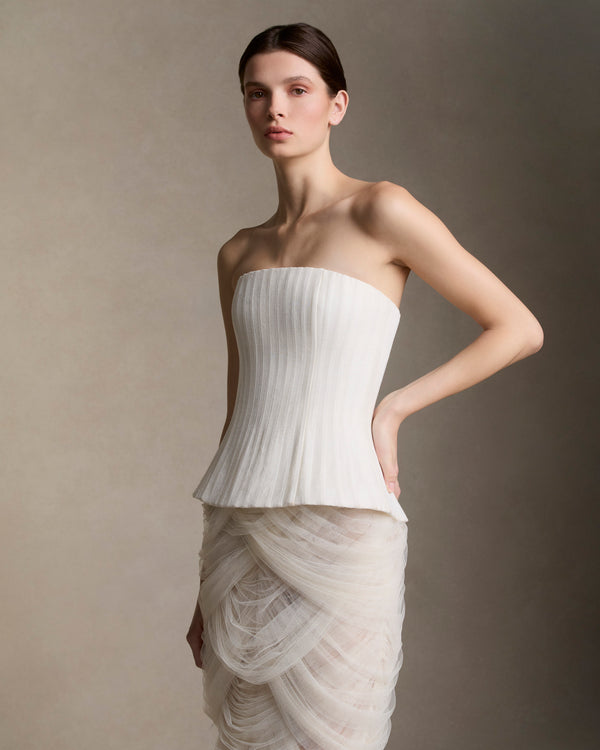 Danielle Frankel Veda - Linen Organza TOP PEARL