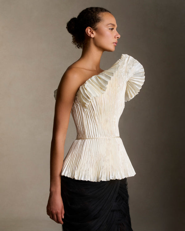 Danielle Frankel Savannah Printed Painted TOP PEARL