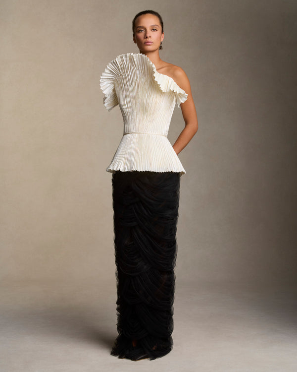 danielle frankel Savannah Printed Painted TOP PEARL