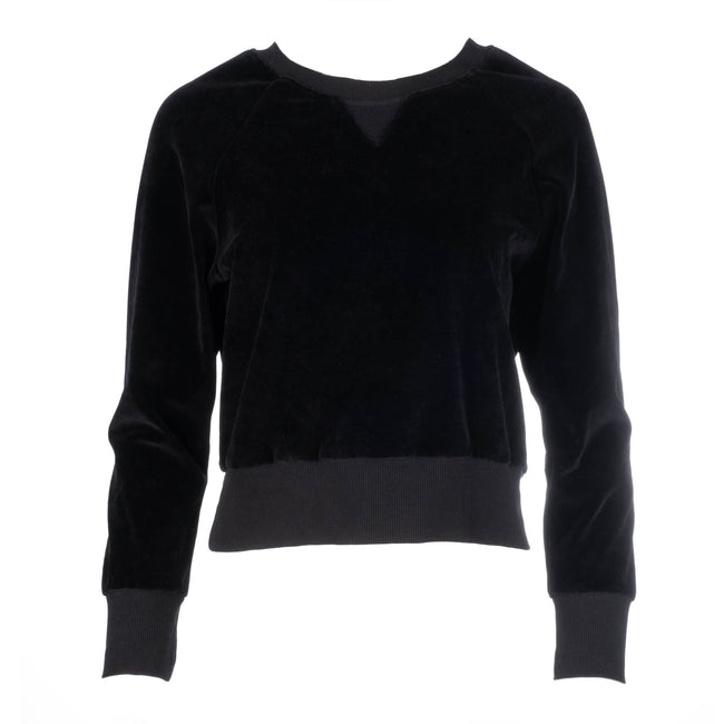 dannijo Black Velour Raglan Sweatshirt