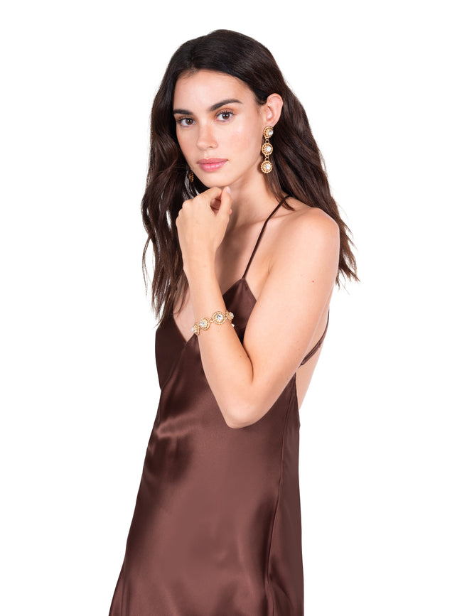 Dannijo Coco Open Back Cross Strap Midi Slip Dress