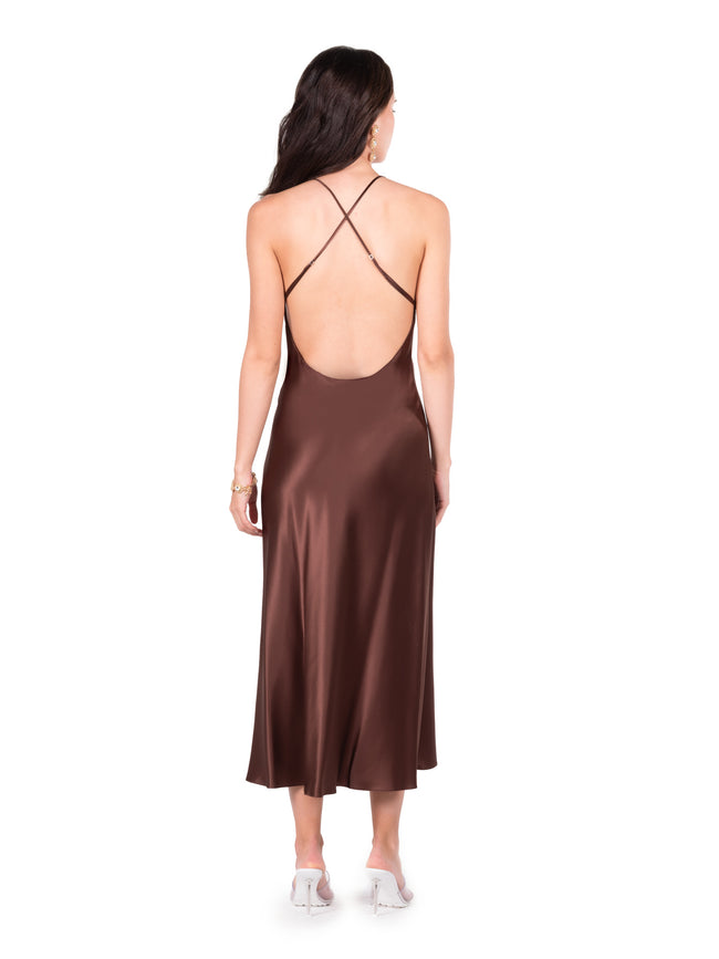 Dannijo Coco Open Back Cross Strap Midi Slip Dress