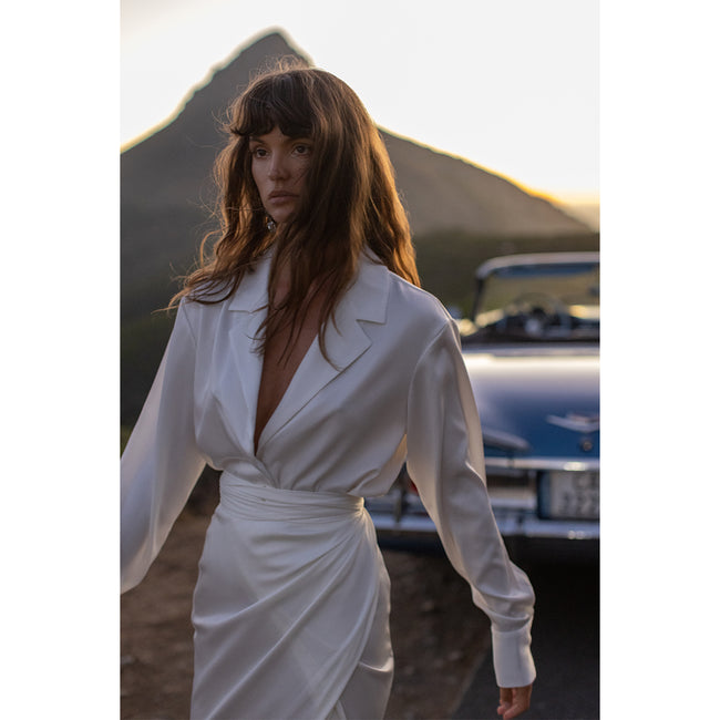 Dannijo Ivory Wrap Midi Skirt