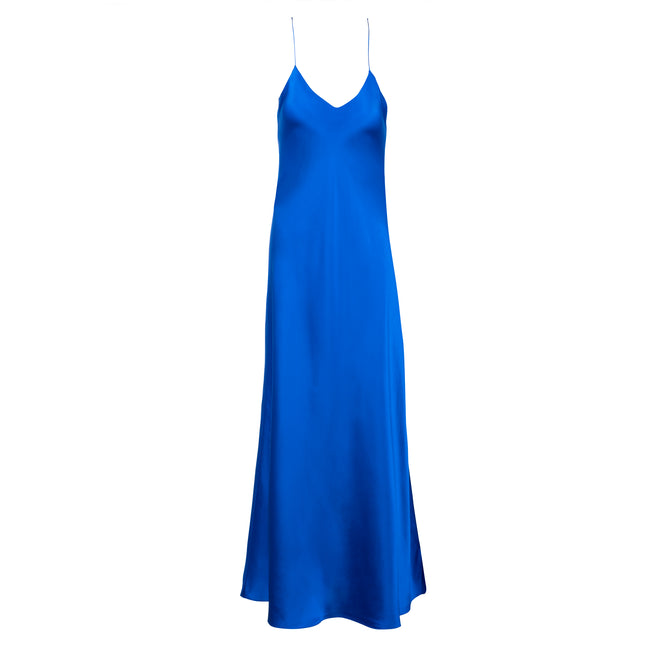dannijo New Cobalt Mossy Maxi Slip Dress