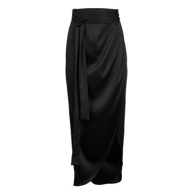 dannijo Noir Wrap Midi Skirt