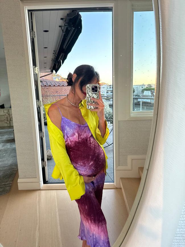 Dannijo Plume Hand Dyed Midi Slip Dress