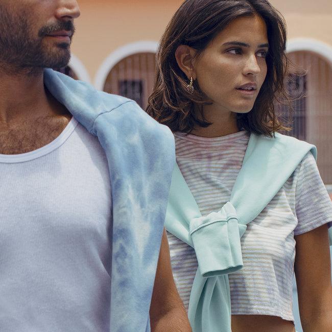 Dannijo Purple Multi Cropped Tie Dye T-shirt