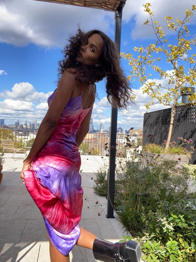 Dannijo Ray Hand Dyed Midi Slip Dress