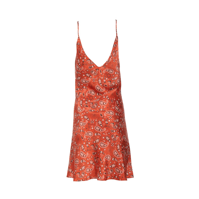 Dannijo Red Bandana Mini Slip Dress