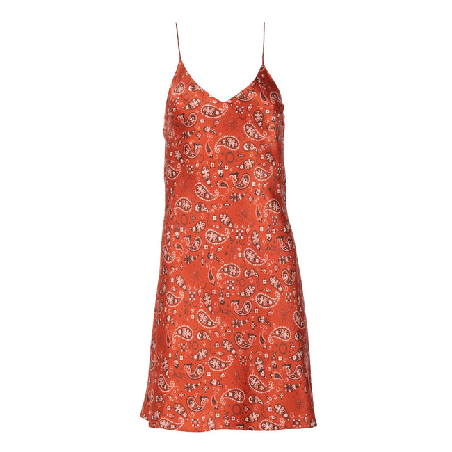 dannijo Red Bandana Mini Slip Dress