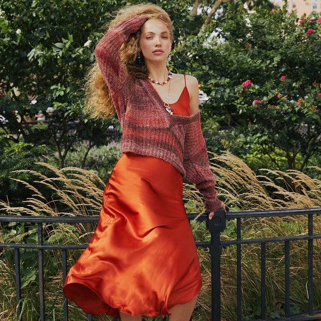 Dannijo Rust Mohair V-Neck Pullover