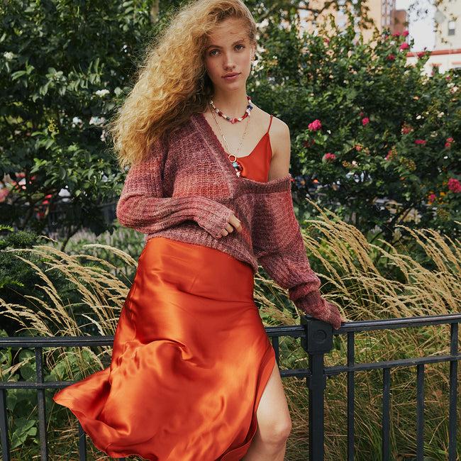 Dannijo Rust Mohair V-Neck Pullover