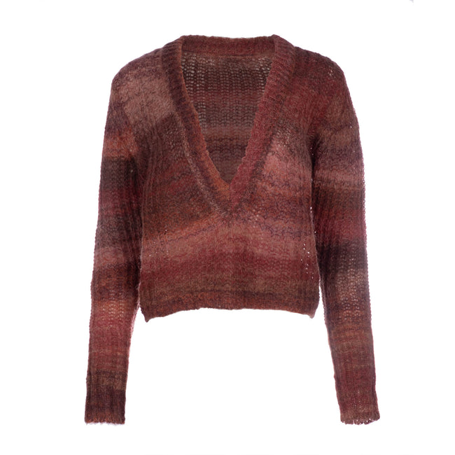 dannijo Rust Mohair V-Neck Pullover