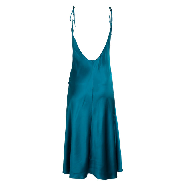 Dannijo Tie Strap Teal Midi Slip Dress