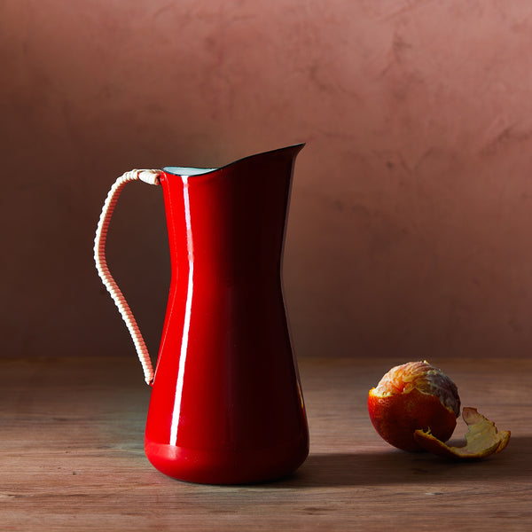 dansk Købenstyle Wrapped Handle Water Pitcher Red