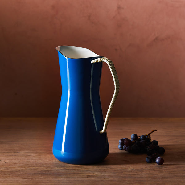 dansk Købenstyle Wrapped Handle Water Pitcher Cornflower
