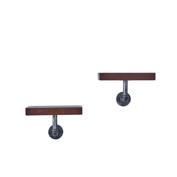 Danya B 12" X 7" Floating Pipe Industrial Rustic Wall Mount Shelves " (Set Of 2)
