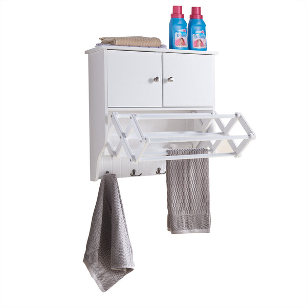 Danya B Accordion Expandable / Collapsible Wall Mount Drying Rack With Cabinet