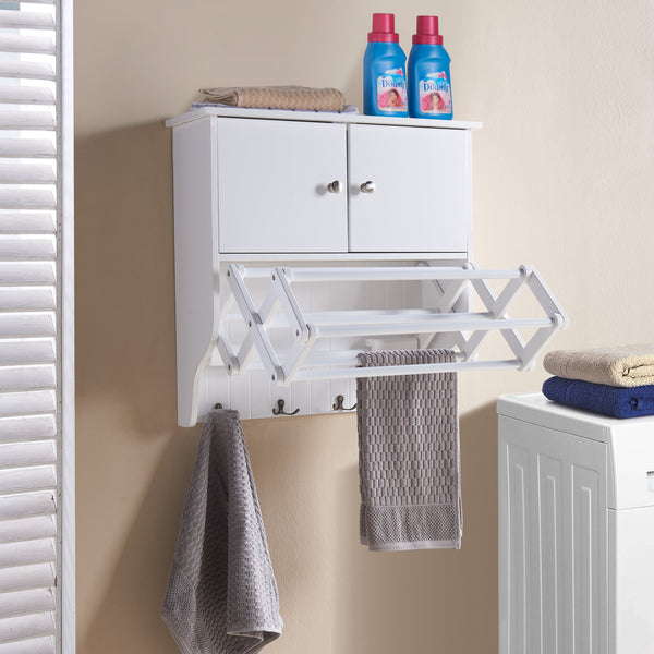 danya b Accordion Expandable / Collapsible Wall Mount Drying Rack with Cabinet