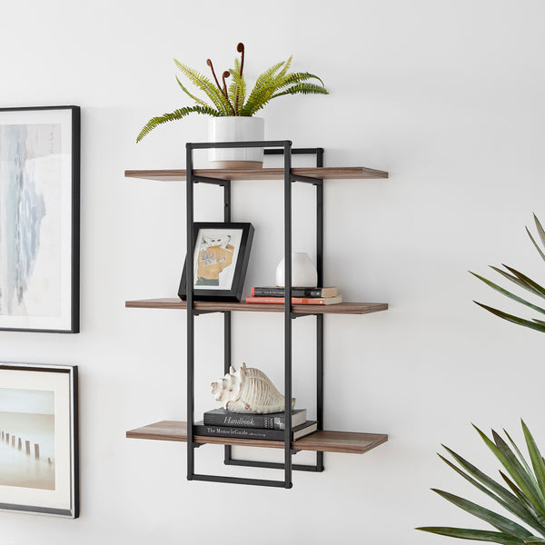 danya b Antigua Crossed Double Rectangle 3-Tier Shelf Unit