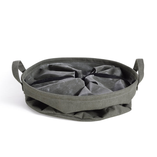 Danya B Army Canvas Bucket Style Collapsible Laundry Basket