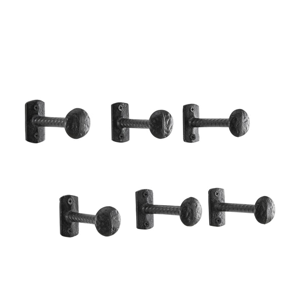 Danya B Black Industrial Decorative Cast Iron Nail Head Wall Hooks (Set Of 6)