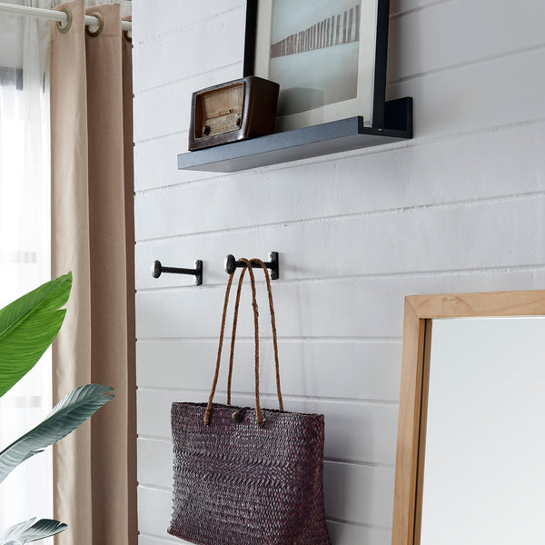 danya b Black Industrial Decorative Cast Iron Nail Head Wall Hooks (Set of 6)