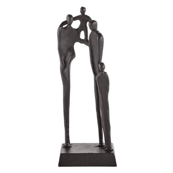 Danya B Brown Cast Iron Abstract Family Of Four Together Sculpture - Tabletop Figurine For Desks Accent Tables Or Shelves