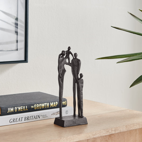 Danya B Brown Cast Iron Abstract Family Of Four Together Sculpture - Tabletop Figurine For Desks Accent Tables Or Shelves