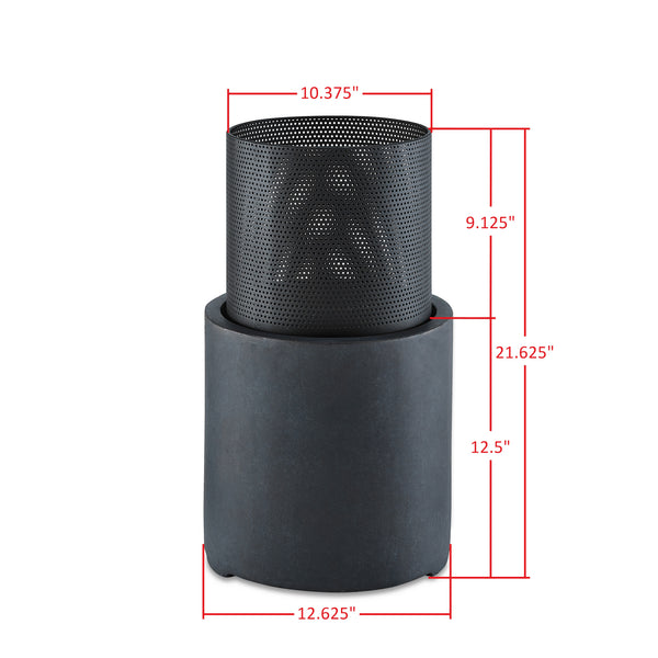 Danya B 22" Wood Burning Faux Stone Fire Column