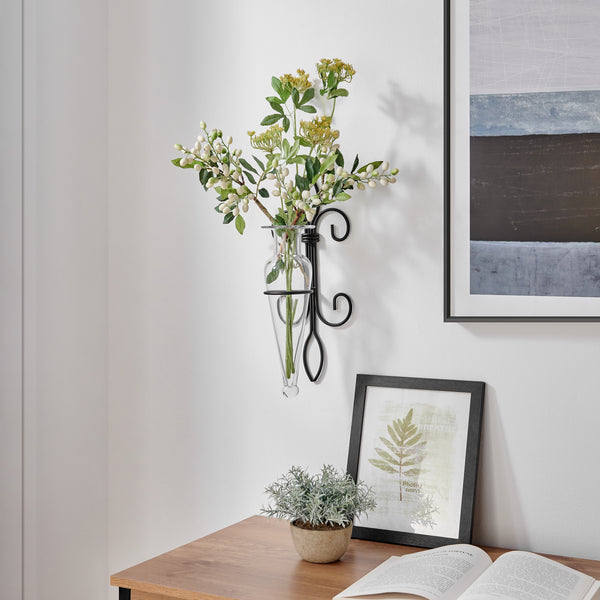 Danya B Amphora Glass Vase On Fleur Lis Sconce