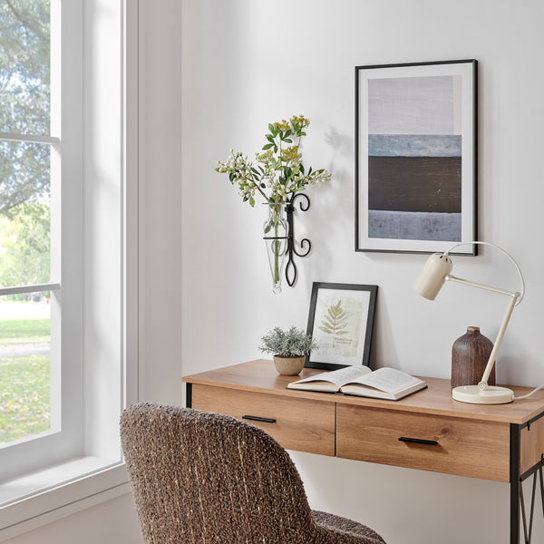 Danya B Amphora Glass Vase On Fleur Lis Sconce